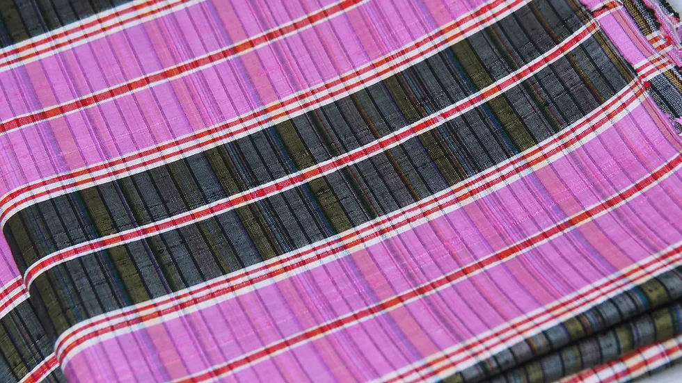 ผ้าไหม ลายสก็อต ไหมแท้ เนื้อหยาบนุ่ม สีคละสี ขายตามความยาวหลา รหัส A9-CT-100242