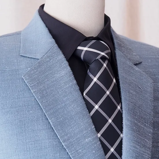 เสื้อสูทเบลเซอร์ผ้าไหม เนื้อไหมบ้าน สีฟ้าเทา ไซส์ L รหัส DO-CT-SKU102447