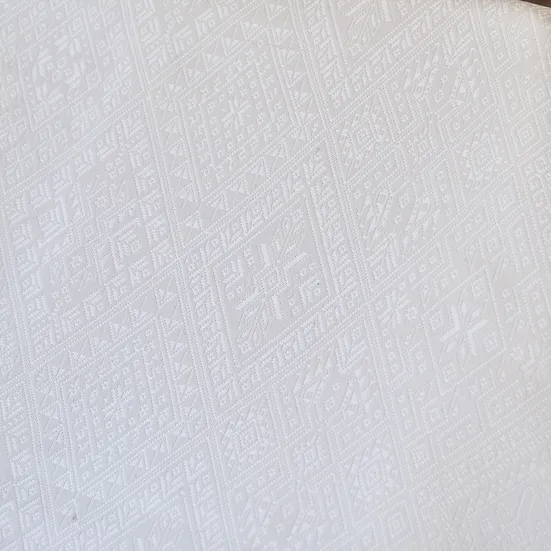 (ผ้าชุด) ไหมแพรวาทอมือ ขนาด 500x73ซม. สีขาวมะลิ รหัส P10-CT-103059