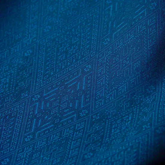 (ผ้าชุด) ไหมแพรวาทอมือ ขนาด 500x73ซม. สีน้ำเงินเข้ม รหัส P10-CT-103061