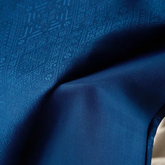 (ผ้าชุด) ไหมแพรวาทอมือ ขนาด 500x73ซม. สีน้ำเงินเข้ม รหัส P10-CT-103061