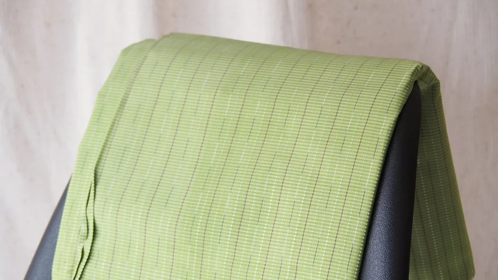 ผ้าไหม ลายริ้ว ไหมแท้ multicolor สีเขียวอ่อน ขายตามความยาวหลา รหัส MC-CT-102270