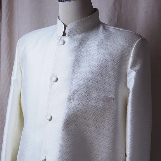 เสื้อสูท คอพระราชทาน แขนยาว กระเป๋าเหน็บข้าง เนื้อยกดอก เลือกตามสี,ไซส์ รหัส DM-NY-112367
