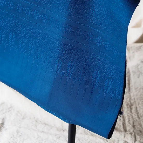 (ผ้าชุด) ไหมแพรวาทอมือ ขนาด 500x73ซม. สีน้ำเงินเข้ม รหัส P10-CT-103061