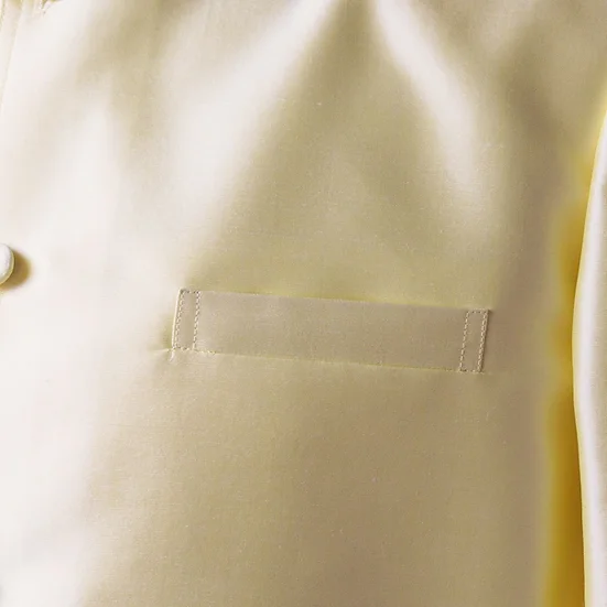 เสื้อสูทซาฟารี สูทคอจีน ทรงพระราชทาน ไหมแท้ สีเหลืองครีม รหัส DM-CT03016611