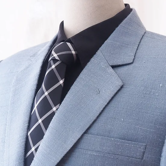 เสื้อสูทเบลเซอร์ผ้าไหม เนื้อไหมบ้าน สีฟ้าเทา ไซส์ L รหัส DO-CT-SKU102447