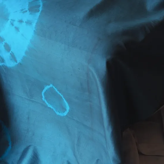 ผ้าคลุมไหล่ผ้าไหม ผืนใหญ่ มัดย้อม มีชายครุย ขนาด 100x170ซม. สีฟ้า รหัส ZYH-CT-102603