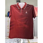เสื้อโปโลพิมพ์ลายสีแดง