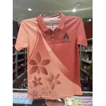 เสื้อโปโลพิมพ์ลายสีโอรส