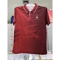 เสื้อโปโลพิมพ์ลายสีแดง Size SS