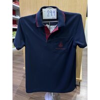 เสื้อโปโลสีกรมท่าขลิบเลือดหมู size S (ชาย)