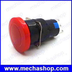 สวิทซ์ตัดไฟแบบกดติดปล่อยดับ Red Mushroom Cap 1NO 1NC Momentary Pushbutton Switch AC 250V 5A