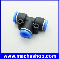 (1ชิ้น) ขั้วต่อลม ข้อต่อลม ฟิตติ้ง Pneumatic 06mm to 06mm Push In Tee Quick Fittings
