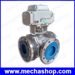 มอเตอร์วาล์วไฟฟ้า 3 Ways DN100 Flange Motorized Electric Ball Valve SS304 Standard 12V, 24V, 220V, 380V (สินค้า Pre-Order)