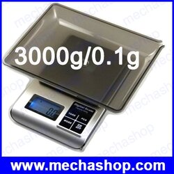 เครื่องชั่งน้ำหนักดิจิตอล เครื่องชั่งราคาถูก Digital scale 3000g ความละเอียด 0.1g พร้อมถาดรองชั่ง รุ่น KM-3000