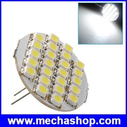 G4 1.5W 24 LED 3528 SMD Pure White RV Spotlight Marine Boat Cabinet Light Bulb Lamp DC12V แสงสีขาว