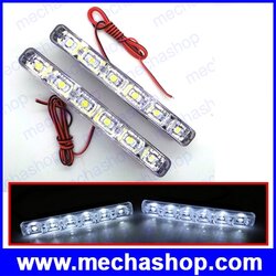 ไฟตัดหมอก LED 2 ชิ้น (1 คู่) Car 6 LED DRL Driving Daytime Running LED Fog Head Light Lamp Super White