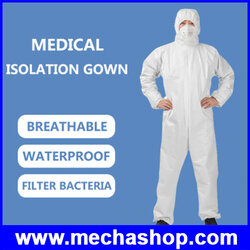 ชุดป้องกันไวรัส ชุดป้องกันทางการแพทย์ Disposable Surgical Gown PPE Medical Isolation Gowns 175cm
