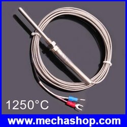 เทอร์โมคัปเปิล สาย เครื่องวัดอุณหภูมิ 1250องศา 3m Cable Stainless Steel 50mm Probe K type Sensors High Temperature Thermocouple