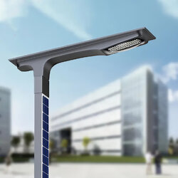 เสาไฟถนนโซล่าเซลล์ แบบกันน้ำ IP65 เป็นมิตรกับสิ่งแวดล้อม นวัฒกรรมใหม่แผงโซลาร์เซลล์ติดรอบตัวเสาไฟ มีเซนเซอร์ดเปิด-ปิดไฟอัตโนมัติ