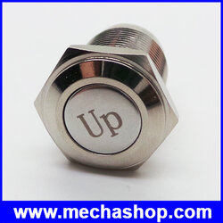 สวิทซ์กดติดปล่อยดับ สวิทช์16มม 250V พร้อมปุ่มUp 16mm momentary or latching Words UP flat push button switch
