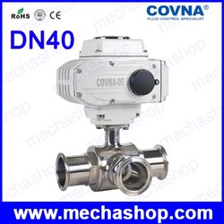 มอเตอร์วาล์วไฟฟ้า เกรดผลิตอาหาร DN40 1.5 inch Electric Actuated Ball Valve Food Grade Sanitary Motorized Valve 3 Ways (สินค้า Pre-Order)
