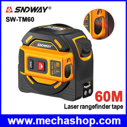 ตลับเมตรดิจิตอล เครื่องวัดระยะเลเซอร์ เครื่องวัดระยะดิจิตอล SNDWAY Laser Tape Measure Range Finder 60M Laser Distance Meter Rangefinder 5M SW-TM60