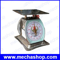 เครื่องชั่งสปริง เครื่องชั่งน้ำหนักตั้งโต๊ะ ชั่งได้ 7kg/20g, 15kg/100g, 20kg/100g, 35kg/100g, 60kg/200g จานแบนขนาด 345 x 300mm รุ่น จานแบน ยี่ห้อ คู่แข่งรีสแตนเลส(ไทย)