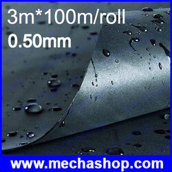 พลาสติกปูบ่อ ผ้าใบปูบ่อ ผ้ายางปูบ่อ HDPE Geomembrane HDPE Sheet หนา 0.5mm ยกม้วน 3x100 เมตร (300 ตร.ม)