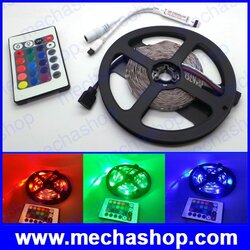 ไฟLED RGB 300LEDs Flexible Strip Ribbon 5M 3528 12V 60LED/M พร้อมชุดรีโมทควบคุม เปลี่ยนสีได้ (ไม่กันน้ำ)