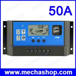 โซล่าชาร์จเจอร์ โซล่าชาร์จคอนโทรลเลอร์ 50A 12/24V Auto Solar Charge Controller PWM Controllers LCD Dual USB 5V. 650W(12V),1300W(24V)