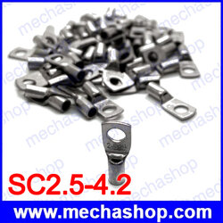 (จำนวน 10 ชิ้น) ขั้วต่อหางปลา หางปลากลม SC2.5-4.2 2.5mm214AWG 8 Bolt Hole Tinned Copper Cable lugs Battery Terminalss