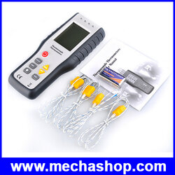 เทอร์โมมิเตอร์ เครื่องวัดอุณหภูมิ มิเตอร์วัดอุณหภูมิ -200°C~1372°C 4-Channel Digital Thermometer Type-K HT-9815