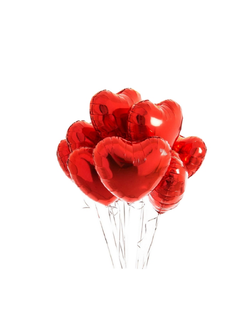 18" Red Heart Foil Balloon (with Helium) (ใบละ 120.-) (สนใจสั่งซื้อผ่าน Line: @weparty)