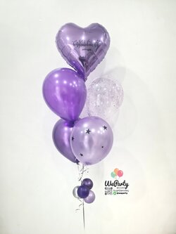 ลูกโป่งแสดงความยินดี ฟอยหัวใจ18"+มุก2ลูก+กริตเตอร์1ลูก+โครมหรู1ลูก Congrats Balloon (with Helium) สนใจสั่งซื้อผ่านไลน์:@weparty