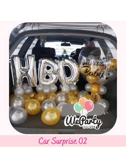 เซอร์ไพรสท้ายรถ Car Surprise 02 (with Helium) (14 pcs) (สนใจสั่งซื้อผ่าน Line: @weparty)