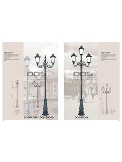 เสาไฟประติมากรรมแบบยุโรป DOS-EU019, DOS-EU020, DOS-EU021,
