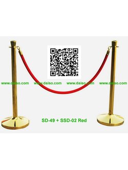 เสากั้นบริเขตสแตนเลสชุบสีทอง เสากั้นทางเดินแบบสายคล้องสีทอง