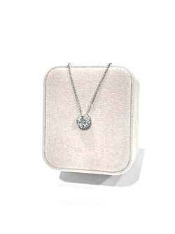 สร้อสร้อยคอพร้อมจี้เพชรสวิสสี่เหลี่ยมพริ้นเซสคัท/ล้อมมาคีส์/ไมโครเซต