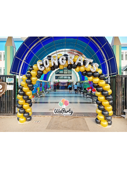 ซุ้มลูกโป่งแสดงความยินดี Balloon Arch (ราคารวมติดตัวอักษรCONGRATS)(6เมตร)(สนใจสั่งซื้อผ่าน Line: @weparty)