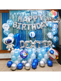 Kids HBD เซ็ตลูกโป่งวันเกิดธีมอวกาศ Galaxy Happy Birthday Set(สนใจสั่งซื้อผ่าน Line: @weparty)