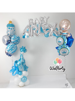 ลูกโป่งต้อนรับเด็กแรกเกิด Welcome Baby Boy (Standing 1 pc & Heium 10 pcs)(สนใจสั่งซื้อผ่าน Line: @weparty)