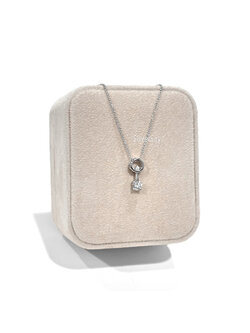 จี้ฉลุรูปวงกลม ติดก้านยาวฝังเพชรสวิส