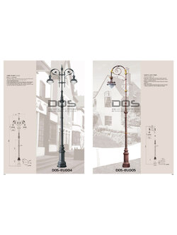 เสาไฟประติมากรรมแบบยุโรป DOS-EU004 และ DOS-EU005