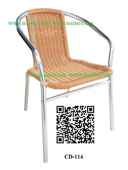 จำหน่ายเก้าอี้อลูมิเนียมถักหวายเทียม เก้าอี้อลูมิเนียมเก็บซ้อนได้_CD-114