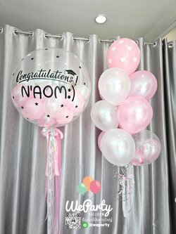 เซ็ตลูกโป่งแสดงความยินดี Congrats set บับเบิ้ล XXL 36" + ช่อลอย1ช่อ 10 ลูก (with Helium)สนใจติดต่อสั่งซื้อ Line: @weparty (มี@ ด้านหน้า)