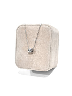 จี้หมุนได้ Rolling ทรงกระบอก ฝังเพชรสวิสทรงสี่เหลี่ยมแถวรอบวง