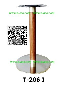 ขาย ขาโต๊ะสแตนเลสเสากลมลายไม้ ขาโต๊ะสำเร็จรูปสแตนเลสทรงกลม