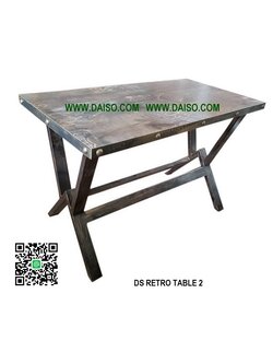 โต๊ะอาหารสี่เหลี่ยมผืนผ้าแนวเรโทร โต๊ะอาหารเหล็กแนวเรโทร