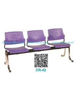 เก้าอี้แถวพลาสติก3ที่นั่ง_เก้าอี้พักคอย_เก้าอี้นั่งรอ 3 ที่นั่ง รุ่น CR-42